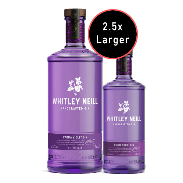 Whitley Neill Parma Violet Gin Extra Large 1.75 Litre - thedropstore.com
